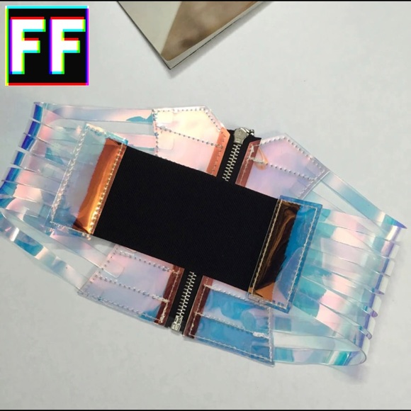 Holographic Strappy Corset Belt - Picture 7 of 8